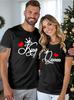 Valentine's Day Couples Matching T-Shirts Casual Short Sleeve Crew Neck T Shirt For Men Women New In Couple Elements Print Tees
