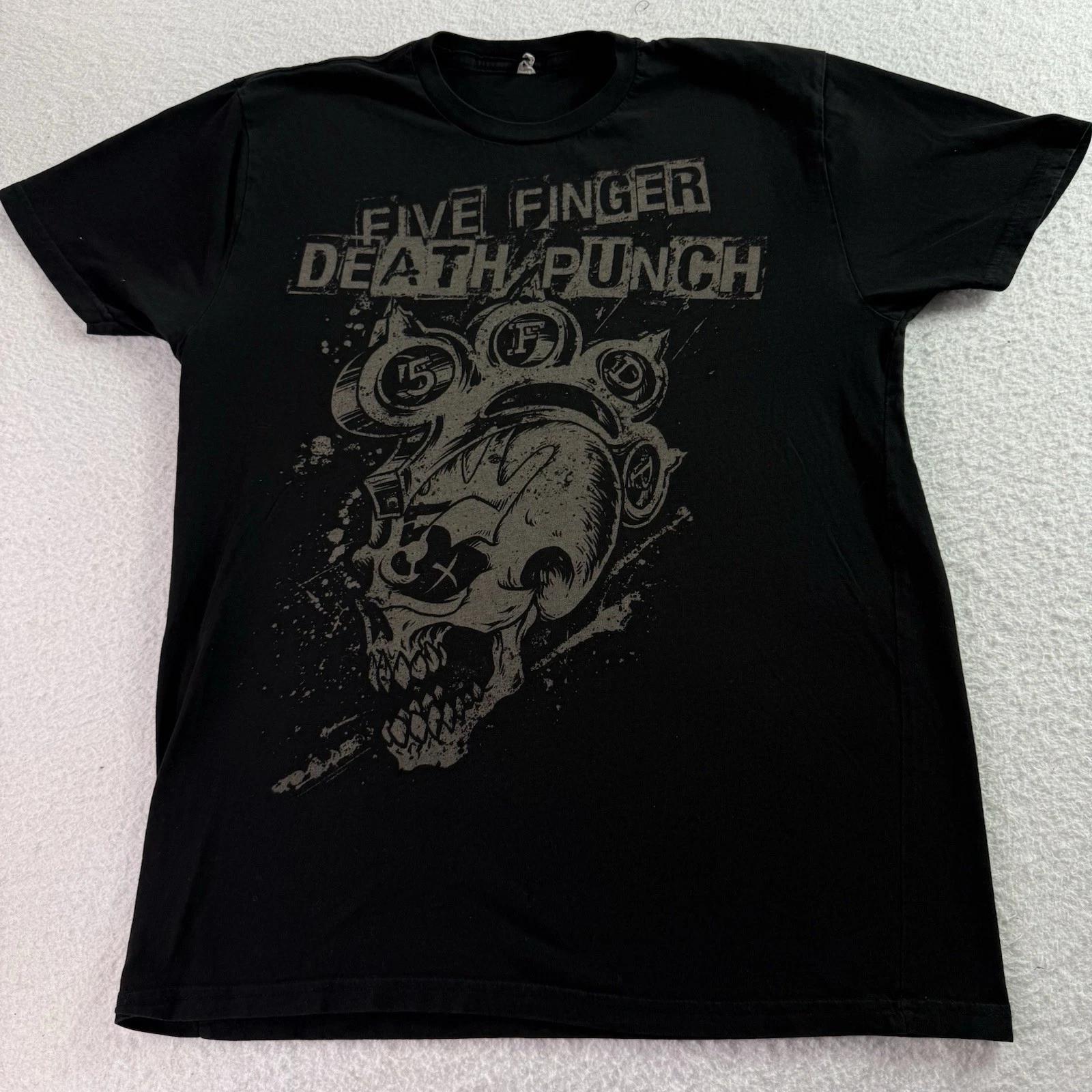 Rock Me FIVE 5 FINGER DEATH PUNCH Skull T-Shirt Men s Size L Heavy Metal S