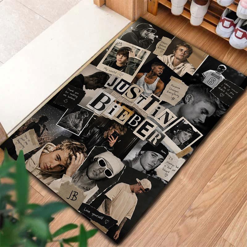 Justin Drew Bieber Dywanik do Salonu Sypialni Domu Dekoracja Sofy, Mata Podłogowa Antypoślizgowa dla Dzieci