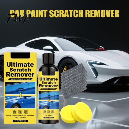 100G Kratzerentferner 1 Set Autoreparatur-Kit, Entferner, Schwamm & Fahrzeug-Flüssigwischtuch, Schnelle Wiederherstellung des Glanzes bei Kratzern für Fahrzeuge Kit
