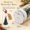 Recordable Christmas Tree In a Bottle Ornament,30-Second Voice Recording Keepsake with Snowy Mini Trees,Glass Holiday Decoration for Mantel