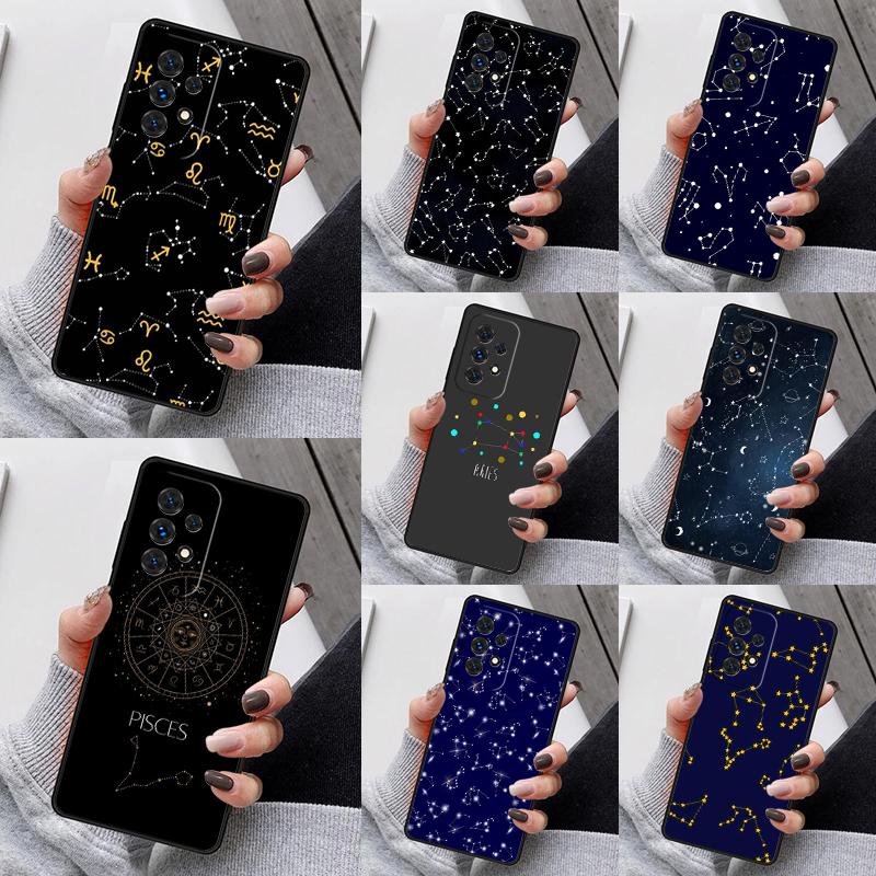 Zodiac Signs constellations Phone Case For Samsung Galaxy S25 S23 S30 S8 S21 S20 FE S24 S22 Note 10 20 S8 Plus lite Ultra