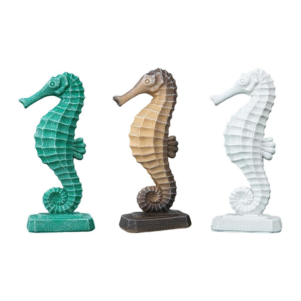 Seahorse Figurine Home Gift Art Modern Gift Collection Craft 6.7inch Figurine Sea Horse Statue Ocean Sculpture Seahorse Ornament