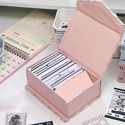 Small Fragrant Kpop Storage Box Photo Card Organizer Display Card Case Jewelry Container Gift Idol Cards Desktop Decor