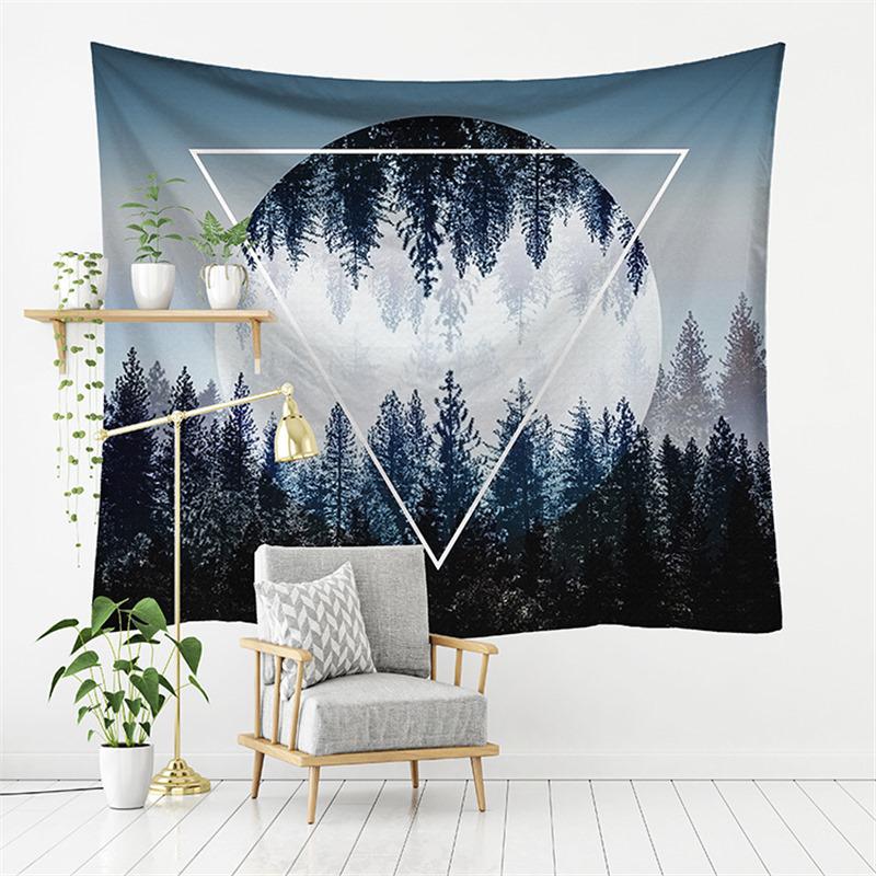 New Forest European-American Landscape TV Background Wall Tapestry - Polyester Decorative Hanging Cloth