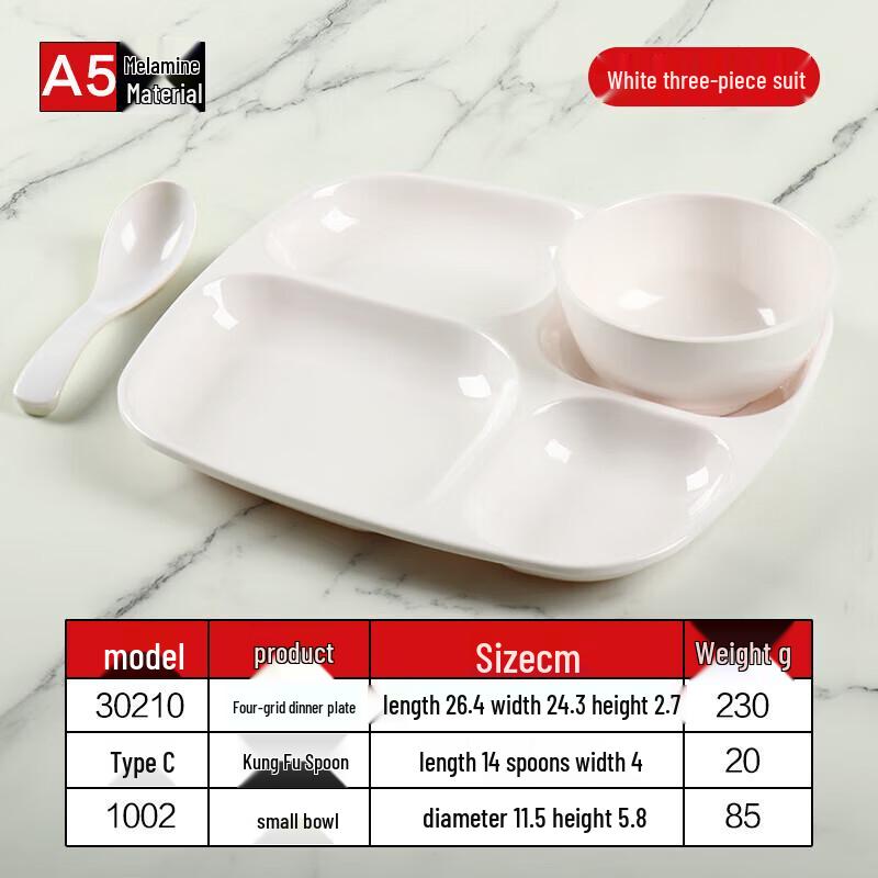 A5 Melamine Divided Cafeteria Tray