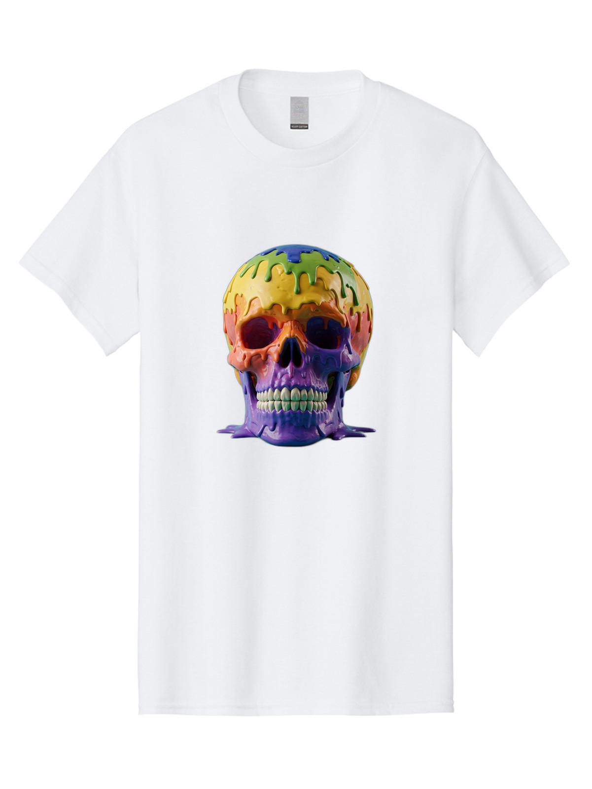 Melting-Skull Mens Graphic Tee, 100% Cotton, Casual Summer Wear S разноцветный