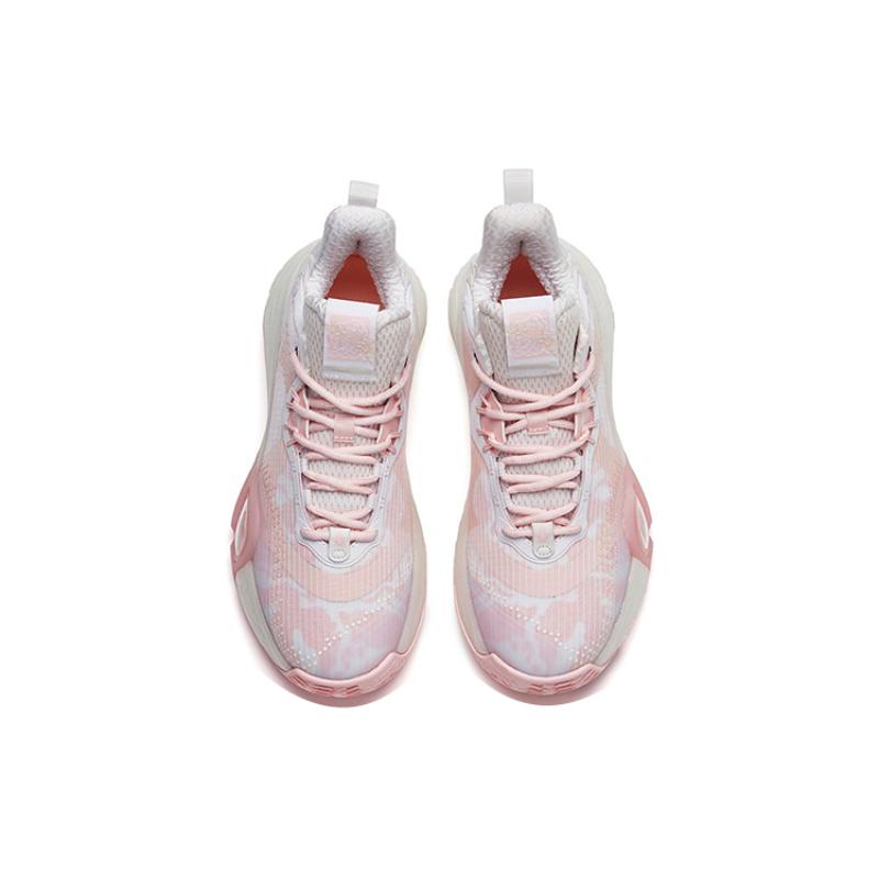 Anta Bubble Bomb Performance Basketball Shoes Women's Pink White Sneakers 122211603Q-4