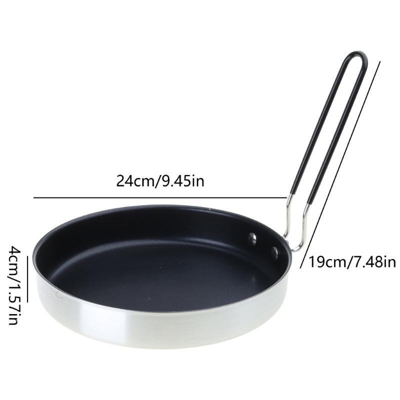 Portable Frying Pans with Storage Bag Nonstick Skillets Light Weight Grill Pans Outdoor Cookware for Camping Travel