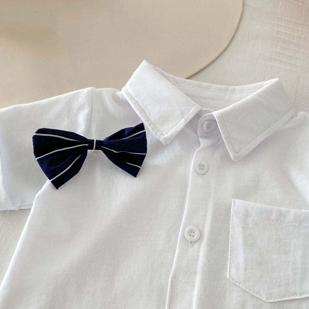 Triangle Bodysuit Baby Onesie Detachable Bow Tie Infant Jumpsuit Bodysuits Bodysuit  Children