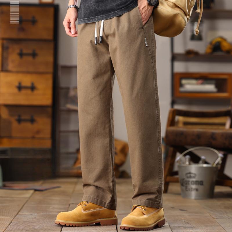 

Повседневные брюки из чистого хлопка для мужчин на весну, осень и зиму Новый стиль Зауженная версия Драпировка Удлиненные до пола Прямые Универсальные брюки для мужчин 3XL