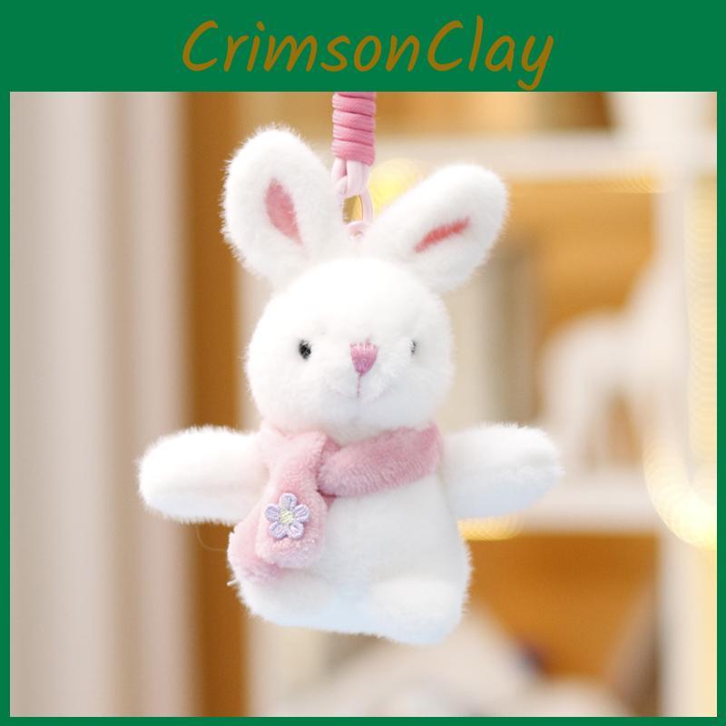Rabbit Scarf Plush Doll Keychain Toy Animal Pendant Backpack Gift Decoration