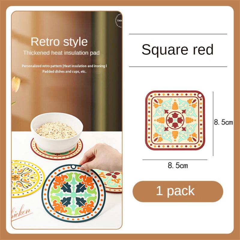 Natural Cork Round Cup Mat Drink Coasters Heat Insulation Patterned Pot Holder Mats For Coffee Table Tabletop Kitchen Tools