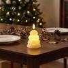 Electronic Flickering Flame Lights Christmas Tree Shaped Flameless LED Candles Battery Operated Candle Decorative Desk Lamps Light Holiday