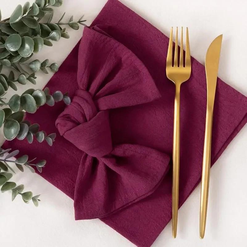 70PC 30X45CM 100% Cotton Cloth Napkins  Napkin Reusable Weddings Party Baby Shower Christmas Table Decor Retro Napkins Reusable