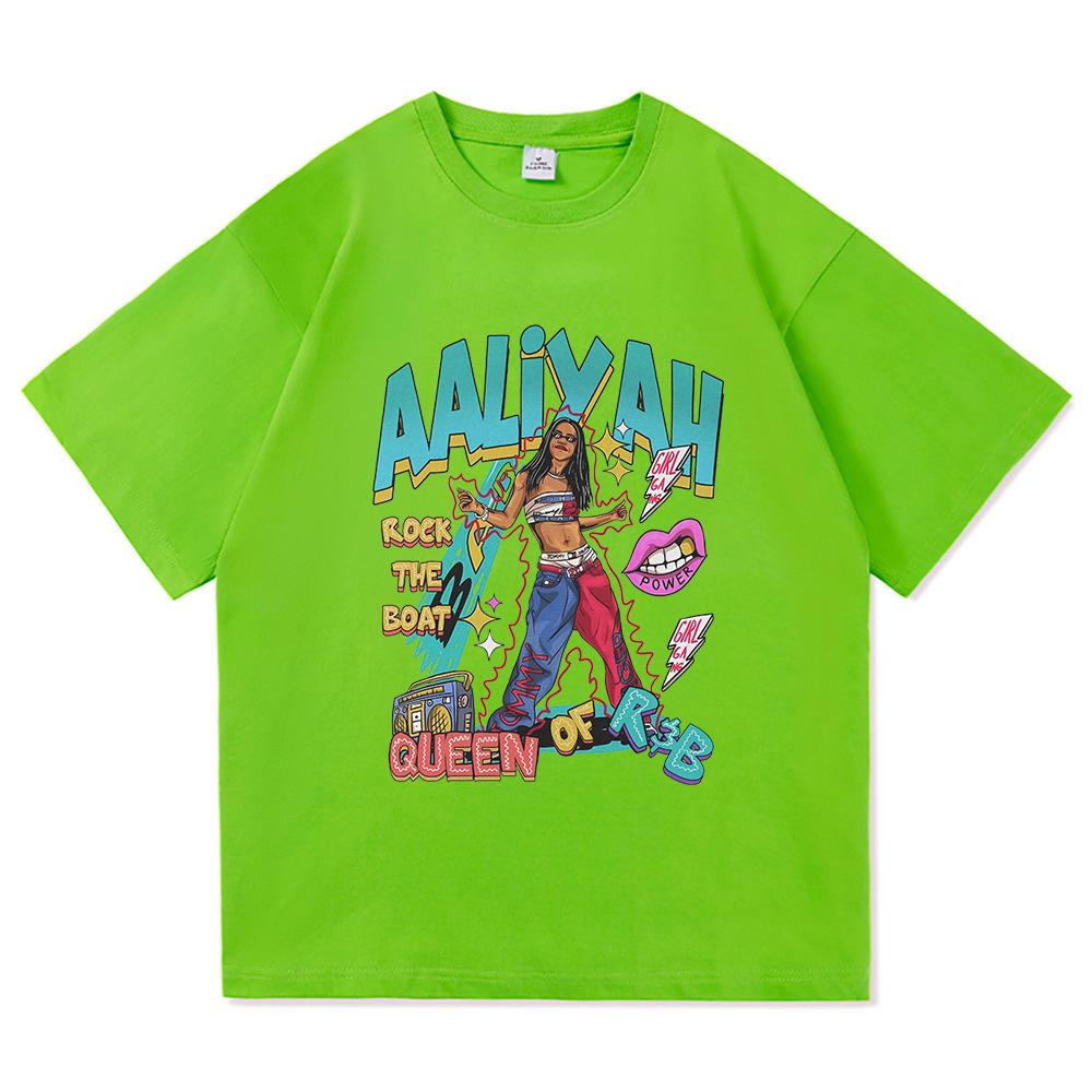 Aaliyah T Shirt Fashion Men Clothing Harajuku Unisex High Quality Cotton Tops Manga Funny Graphic T Shirts for Fans Gifts
