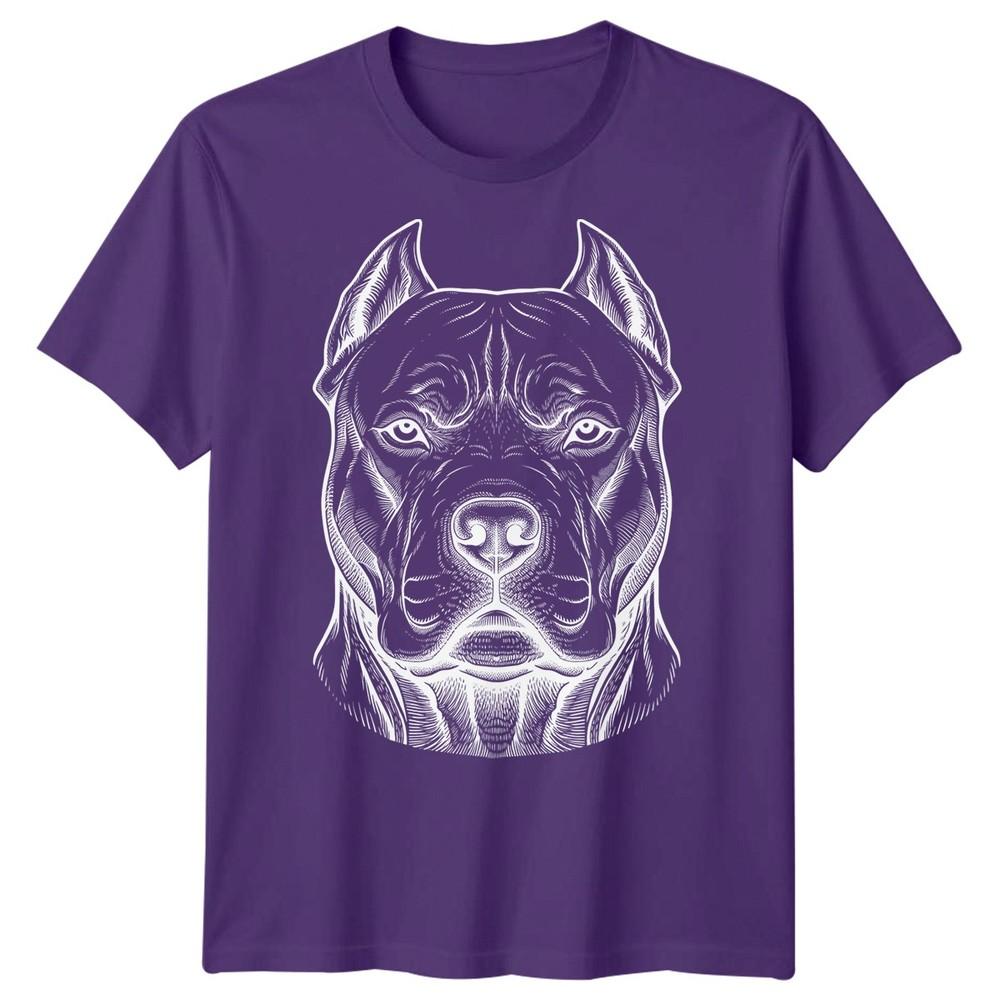 Pitbull Dog Animals Unisexs TShirt Engraving Style Graphic Tee