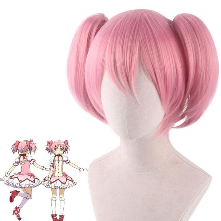 Puella Magi Madoka Magica School Uniform Cosplay Costume Full Set with Wig for Halloween Party