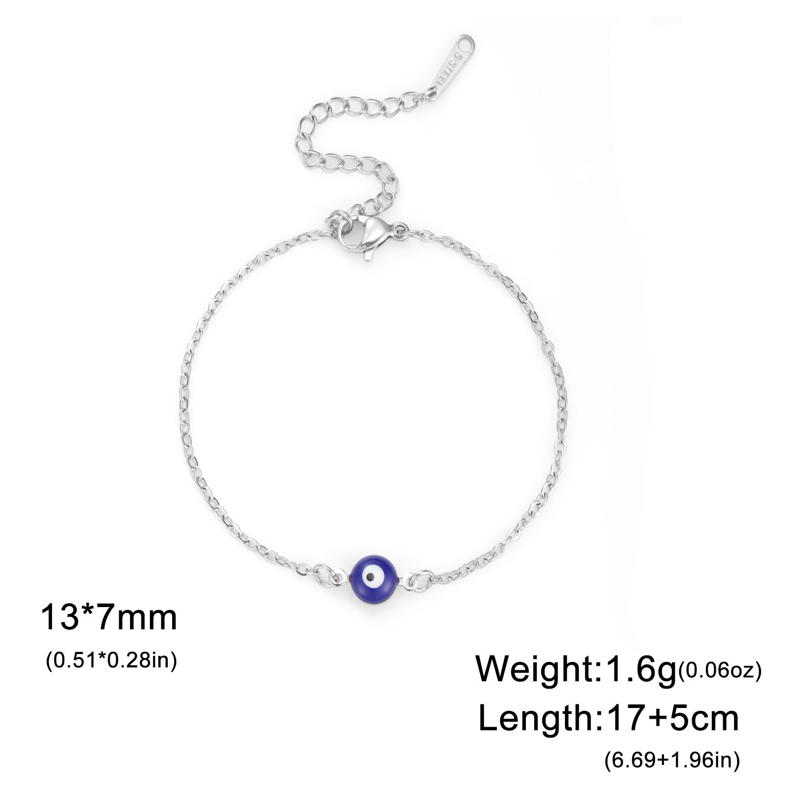 

Teamer Blue Evil Eye Bracelet Stainless Steel Gold Color Women s Bracelet Good Luck Amulet Jewelry Friend Gift Wholesale 17-22cm