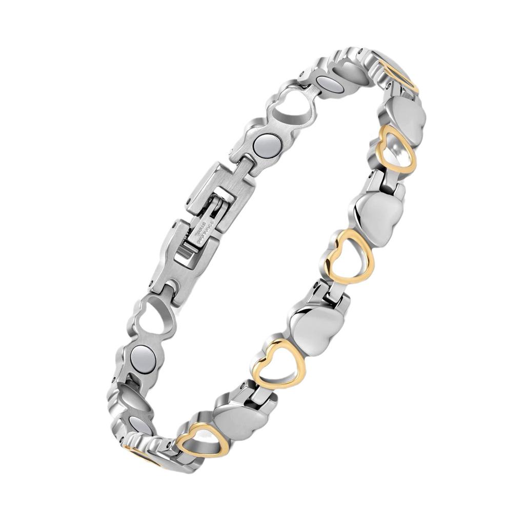 Charm Elegant Silvery Golden 1pc fashion Magnetic Bracelet Heart-shaped Gift Jewelry