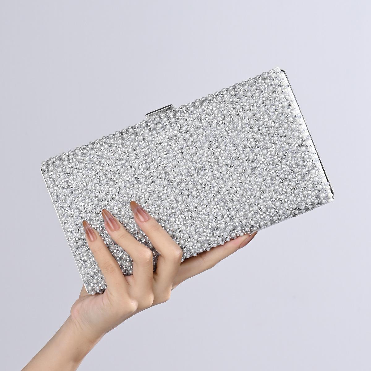 

Ladies Evening Bags Clutch Bag Elegant Shiny Hard Metal Buckle Wedding Bridal Dress Evening Bag Banquet Party Handbags