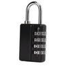 Gym Bag Locker Padlock 4 Digit Combination Zinc Alloy Black Anti Rust Weather Proof with A Key for Travel