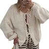 Women S V Neck Knit Cardigan Sweater Solid Color Loose Fit Casual Autumn Winter