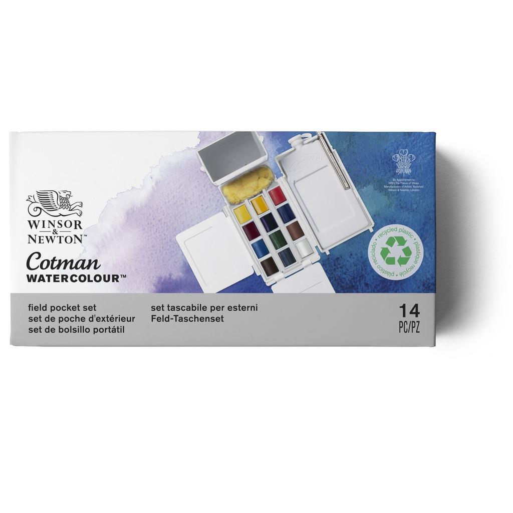 Winsor Newton Watercolor Paint Cotman Watercolor Field Pocket Set Half Pan 12 Colors Set 18909639 &