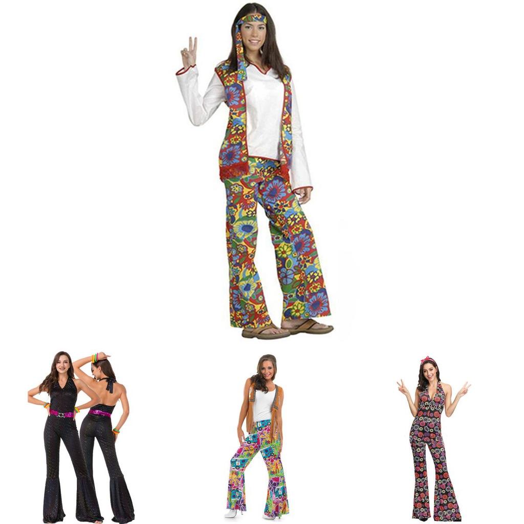 Ice Silk 70s Women's Hippie Costume Set Feel Comfortable And Look Fabulous!