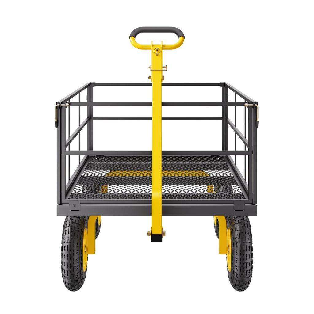 Steel Garden Cart 1400lb Capacity Heavy Duty Yard Wagon Cart 13in Tires