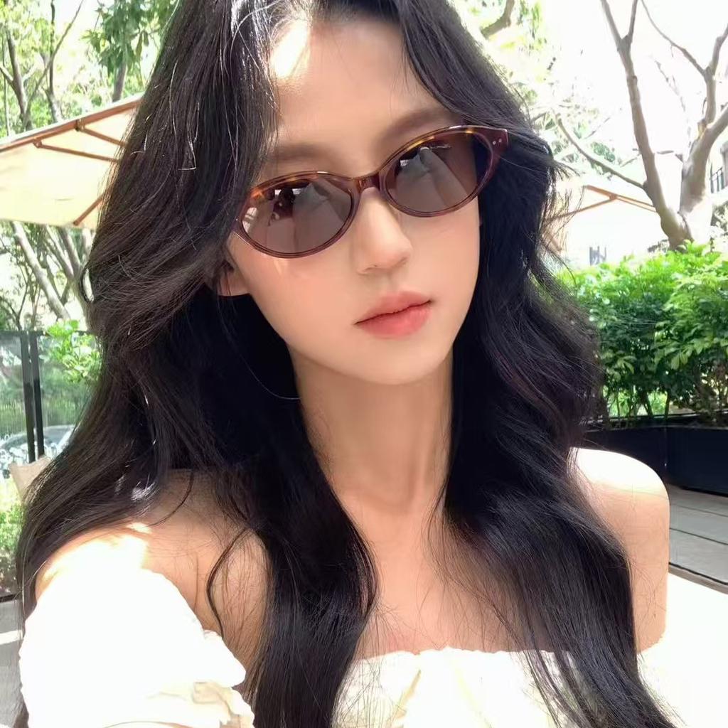 Material Women Sun Glass Oval Shape Uv400 Protection Sunglasses For Women Pearl Decoration Fashion Sunglass