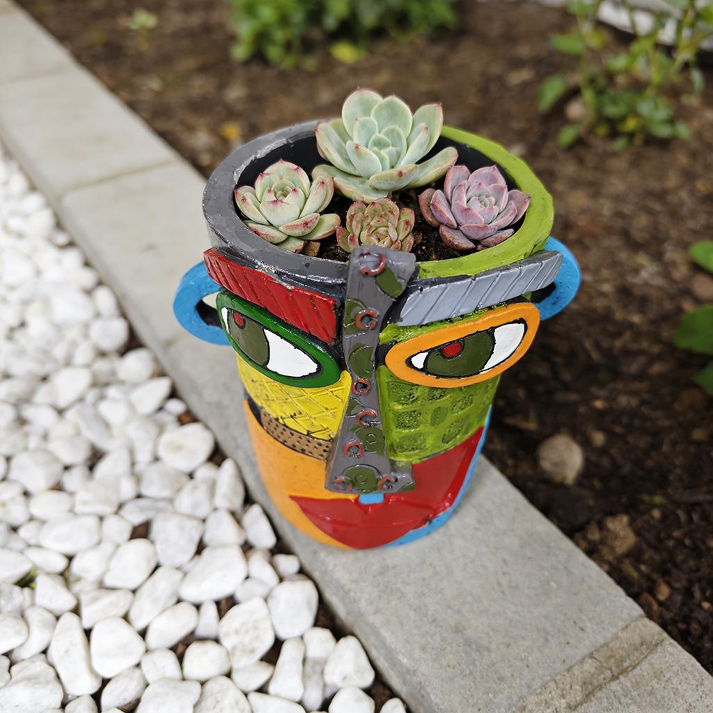 

Picasso-Inspired Abstract Face Planter - Colorful Resin Succulent Pot for Indoor & Outdoor Garden Decor, Unique Art Sculpture Fl Medium