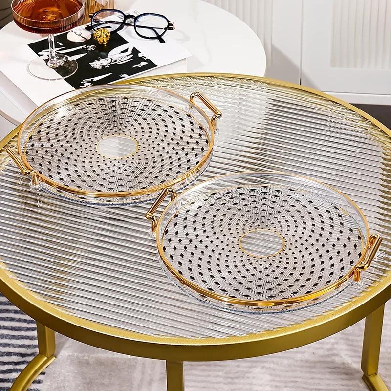 Fruit Storage Tray Living Room Coffee Table Household Plastic Snack Tray Delicate Plate Fruit Ins Wind Tray Advanced Sense