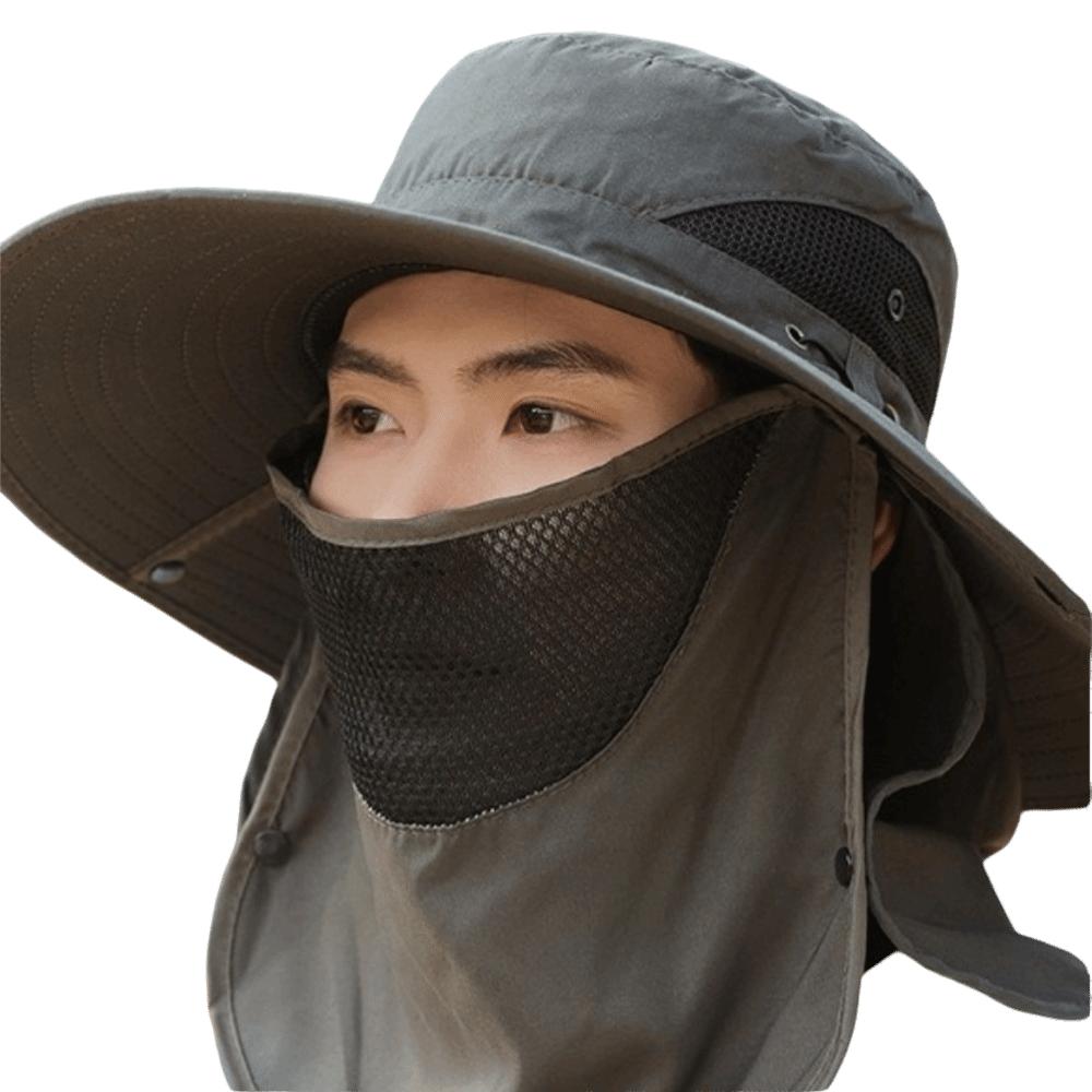 Windproof Neck Flap Bucket Hat Cooling Fan Hat for 3.7 V 500 mAh Lithium Battery Outdoor