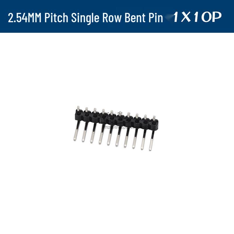 90° Dual Row Pin Header, 2.54MM Pitch, 1x2 to 1x40 Pins