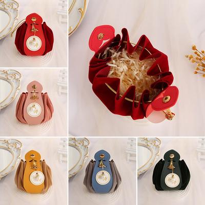 1 Stück Verpackung Leder-Süßigkeitsbeutel mit Kordelzug, Geschenkbeutel, Flanell-Einkaufstasche, Hochzeitsbevorzugungen, Dekoration