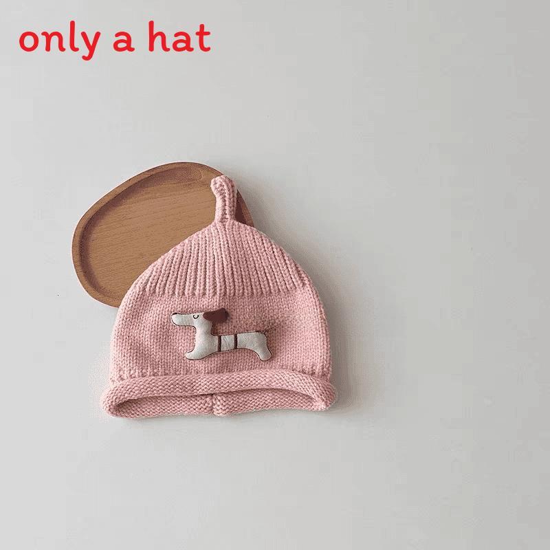 Baby Knit Hat With Cute Puppy Design For Winter Warmth For 6 To 24 Months
