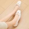Bow Women Flats Shoes Sexy Square Toe Loafers Summer New Sandals Elegant 2025 Casual Woman Sneakers Party Brand Zapatos