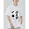 Black T Shirt With Soccer Ball And Dad Print For Casual Wear