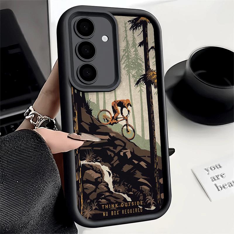 Phone Case for Samsung Galaxy S26 S25 Ultra S24 FE Mountain Bike Bicycle Shell S23 Plus S22 + S21 S20 5G Soft Silicone Funda