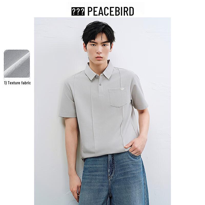 Peacebird Men s Waffle Knit Polo Shirt L