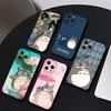 Cartoon T-Totoro Phone Case Black Silicone Soft Shell For IPhone 17 16 15 14 13 12 11 Air Pro Max Plus Hot Sale