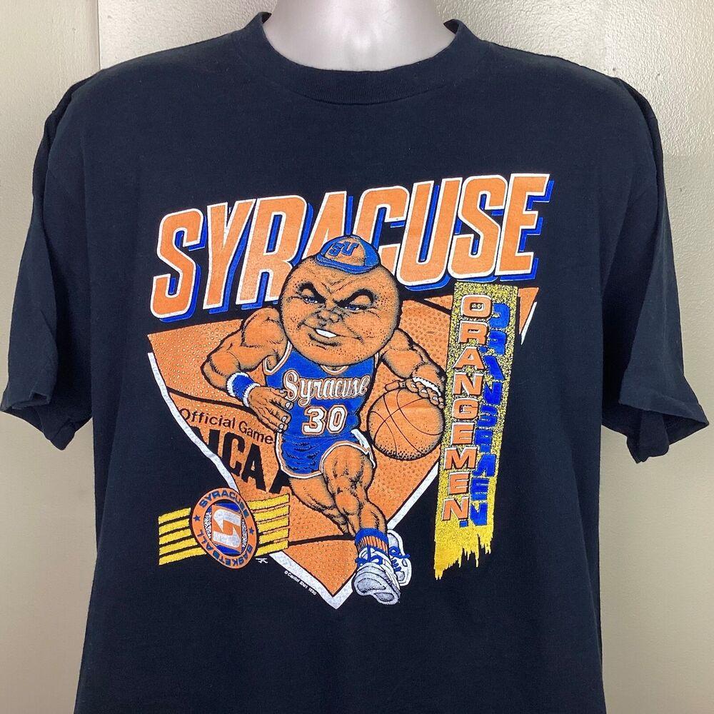 Vtg 1990 Syracuse Orangemen Basketball T-Shirt Black XL 90s Single Stitch Colleg Unisex T-Shirt XL