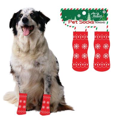 2er-Pack Weihnachten Winter Hunde Socken Warme Hunde Socken Welpen Outdoor Pfotenschützer für Haustier Verkleidung