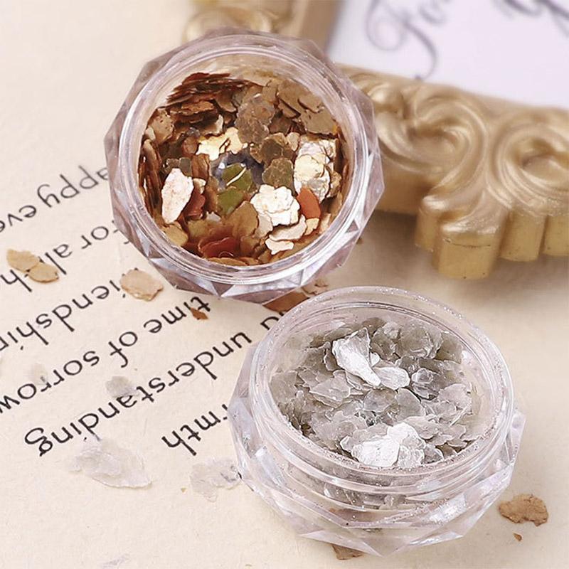 6 Pcs/Set Mica Sheet Fragments Texture Thin Slice Nail Art Flakes Decoration Slice DIY Manicure Tips