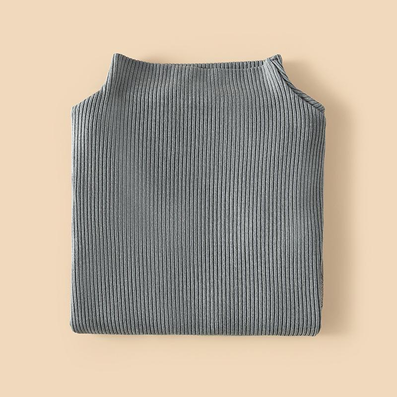 Women's Thermal Half-High Collar Lace Top - Slim Fit Autumn & Winter Wear