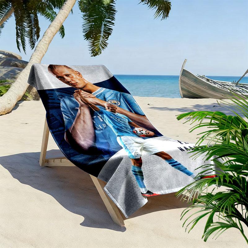 Erling Braut Haaland Print Beach Towel, Large Soft Quick Dry Towel for Beach Camping Swimming
