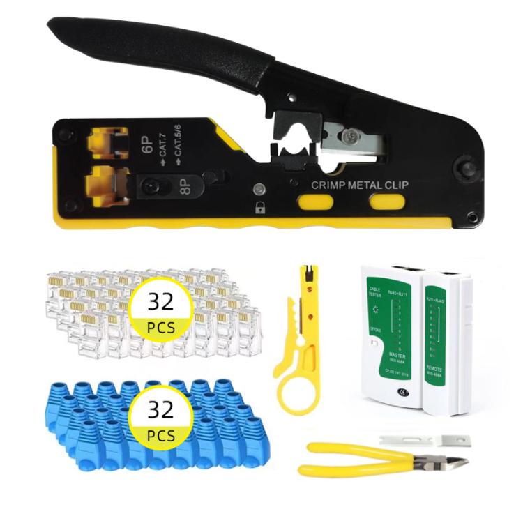 Multifunctional 6P 8P Wire Cable Crimper Stripper Cutter Pliers Network Cat5e Cat6 Cat7 Rj45 Pass EZ Crimping Tool Novelty Gift