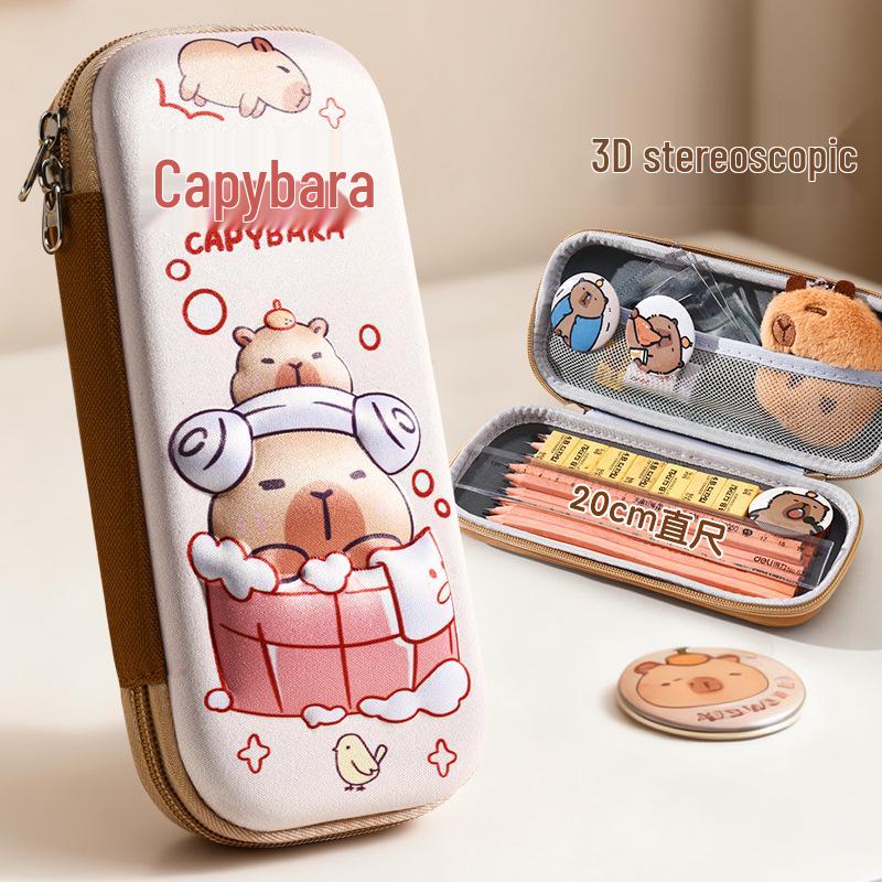 EVA 3D Capybara Pencil Case - Large Capacity Cartoon Pencil Box for Kids