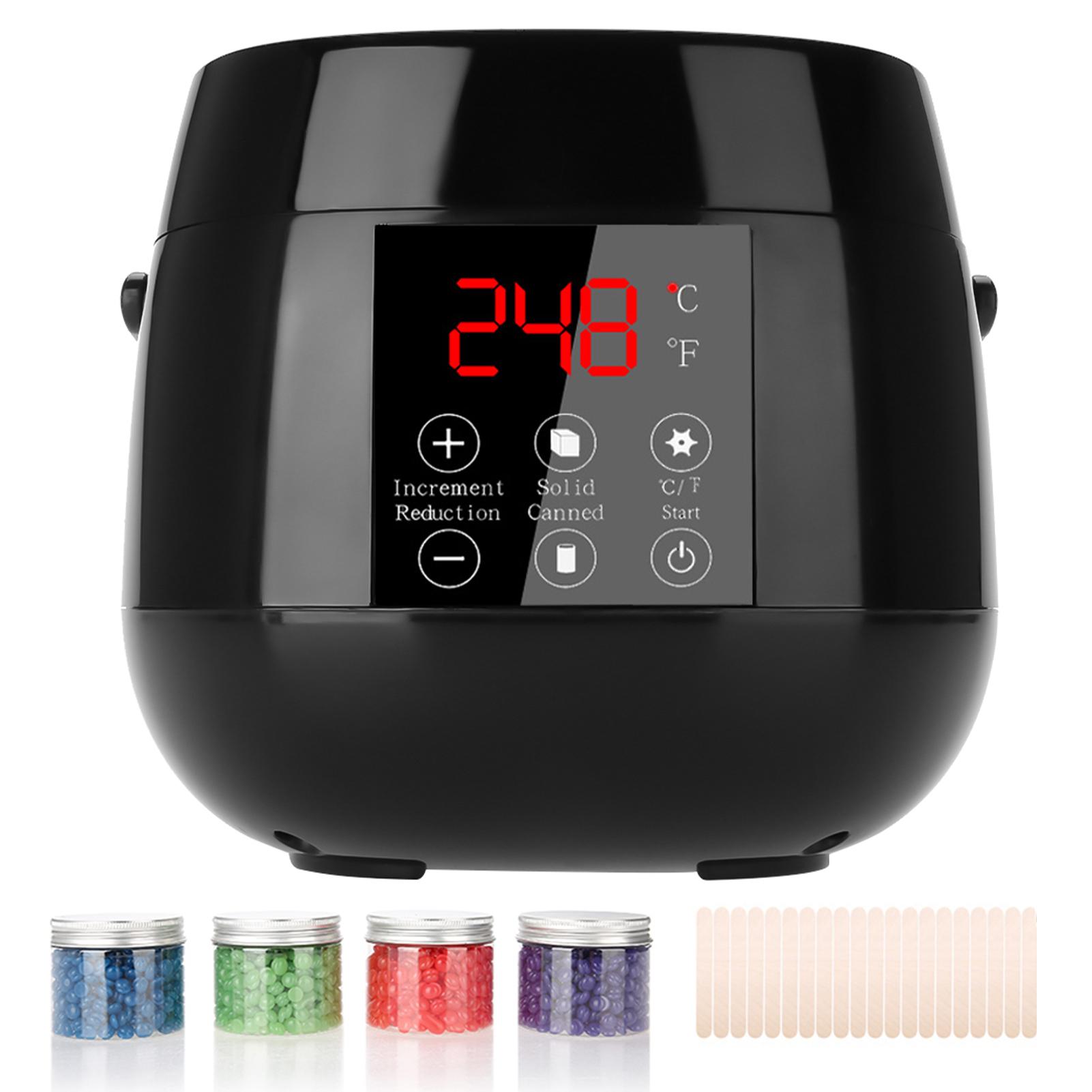 

Интеллектуальный светодиодный дисплей Набор для нагрева воска для удаления волос Нагреватель воска Восковые бобы Аппликаторные палочки